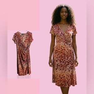 Mlle Gabrielle Red and White Geometric Midi Dress